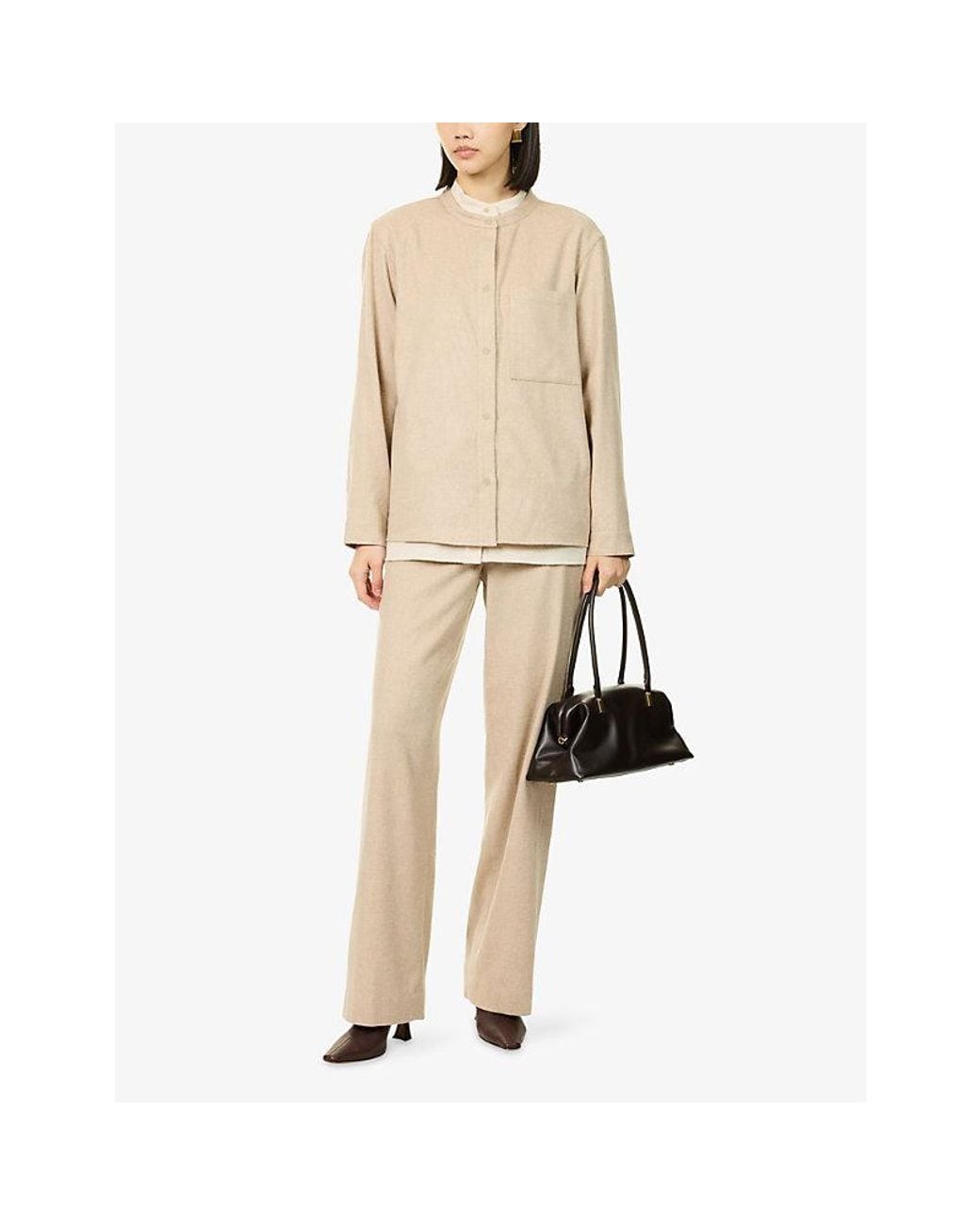 Twp Natural Lattache Layered Wool-Blend Top