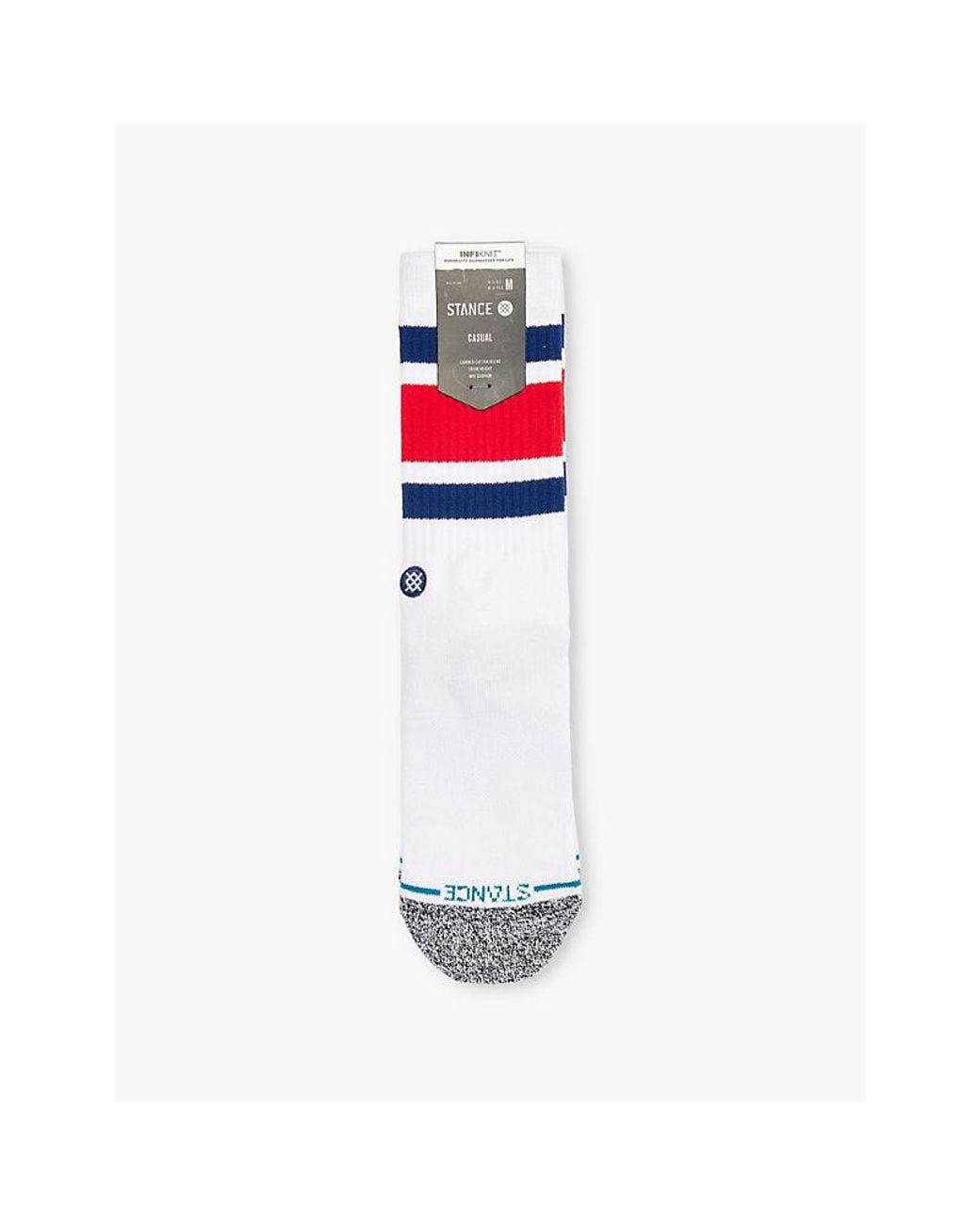 Stance White Boyd Logo-Embroidered Crew-Length Cotton-Blend Crew Socks for men