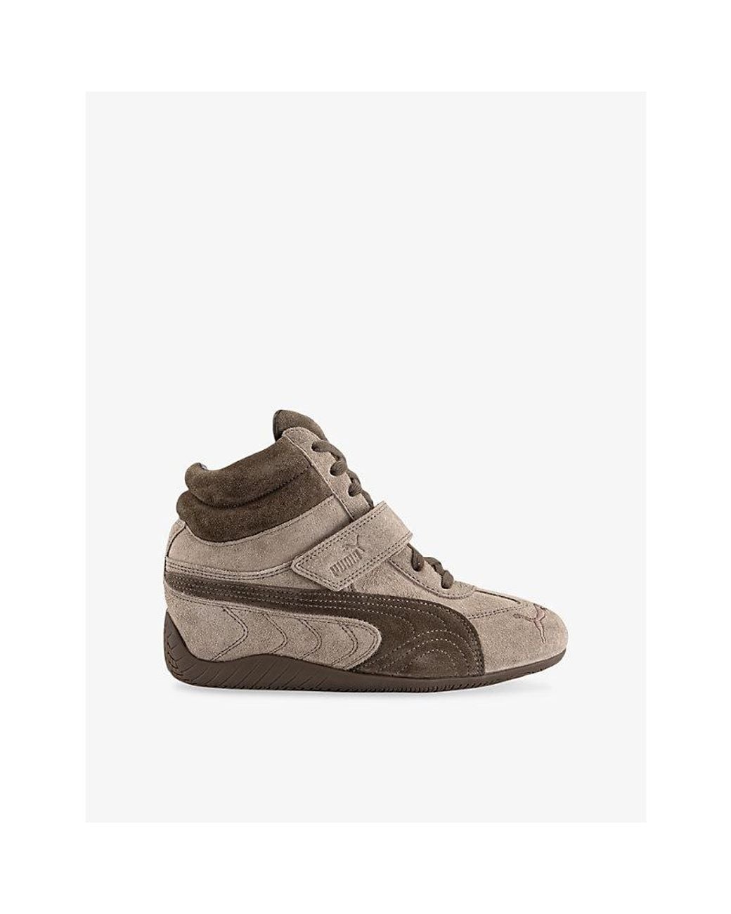 PUMA Brown Speedcat Wedge Suede Trainers