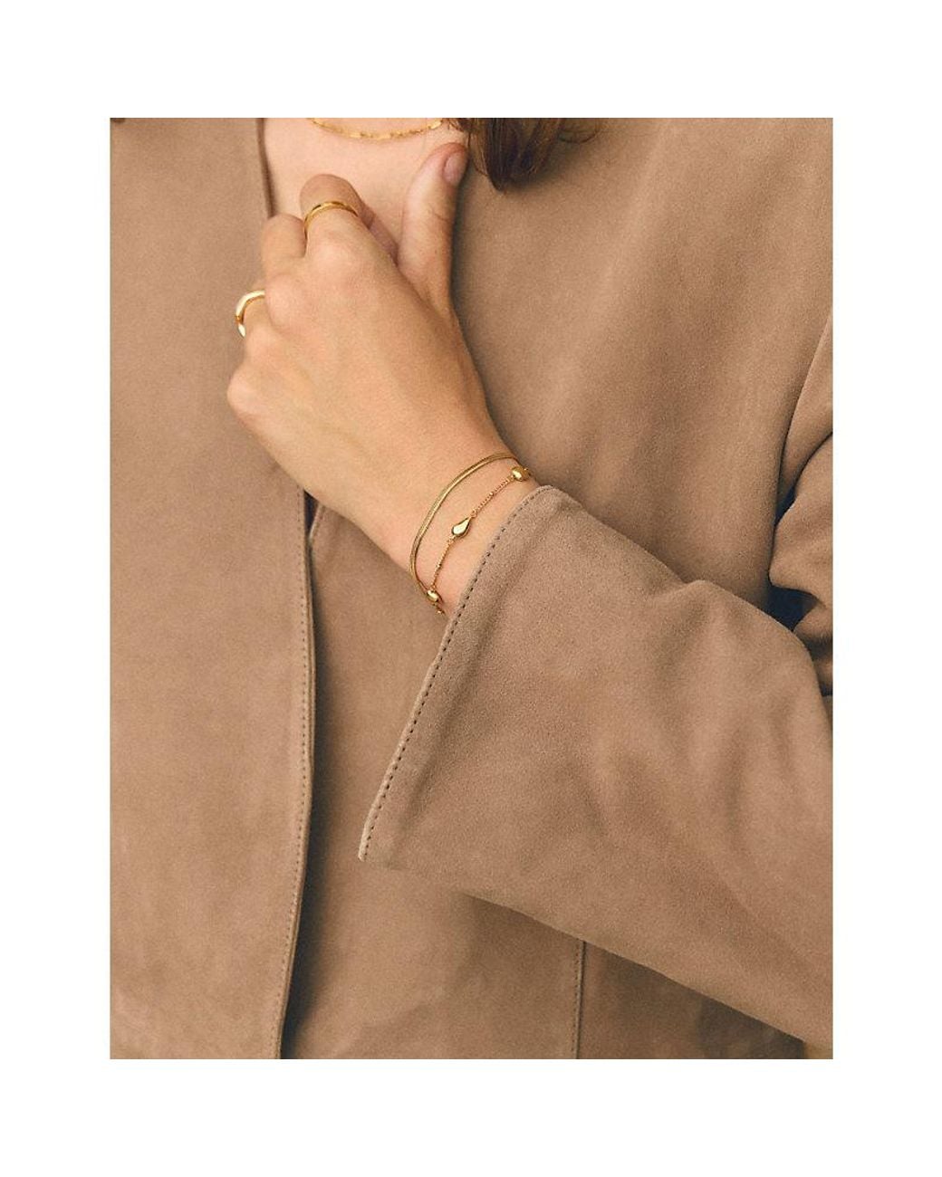 Missoma Metallic Molten Teardrop Multi Charm 18Ct-Plated Stainless-Steel Bracelet