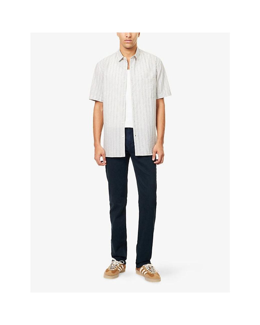 FRAME Blue Modern Straight Slim-Fit Stretch-Denim Jeans for men