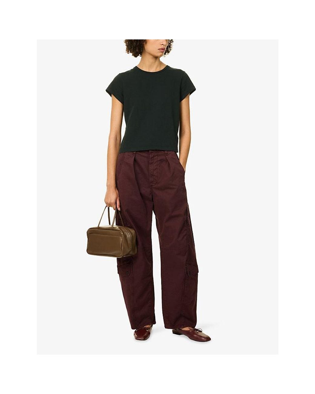 Citizens of Humanity Red Flight Barrel-Leg Canvas Trousers
