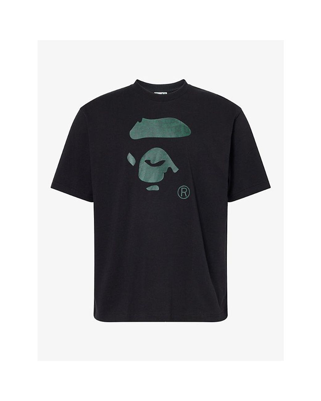 A Bathing Ape Black Graphic-Print Short-Sleeve Cotton T-Shirt for men
