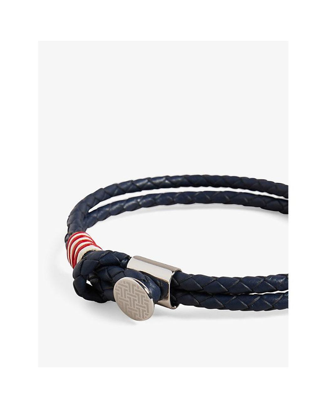 Buy Ted Baker Men Silver. Knotted Leather Bracelet Online - 816034 | The  Collective