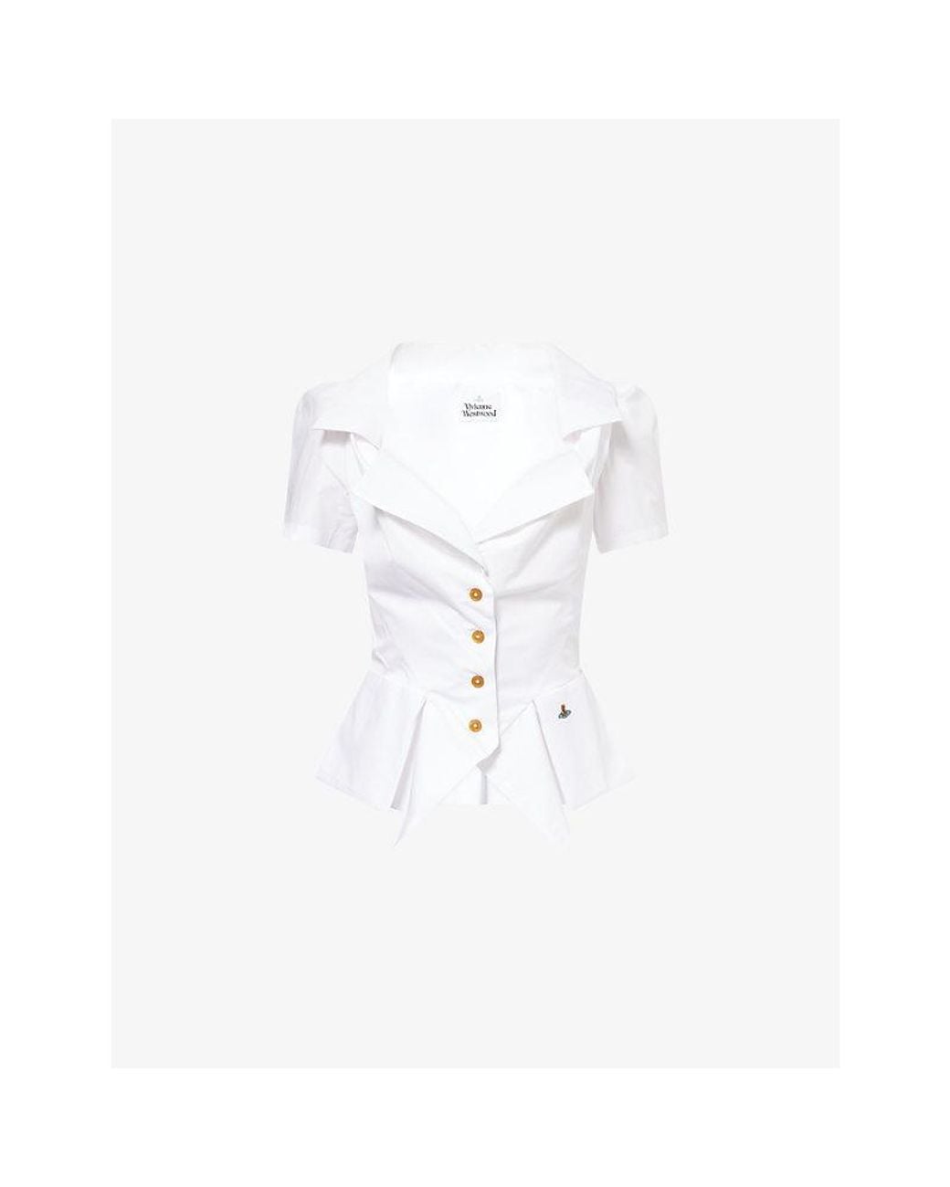 Vivienne Westwood White Monday Asymmetric Cotton Shirt