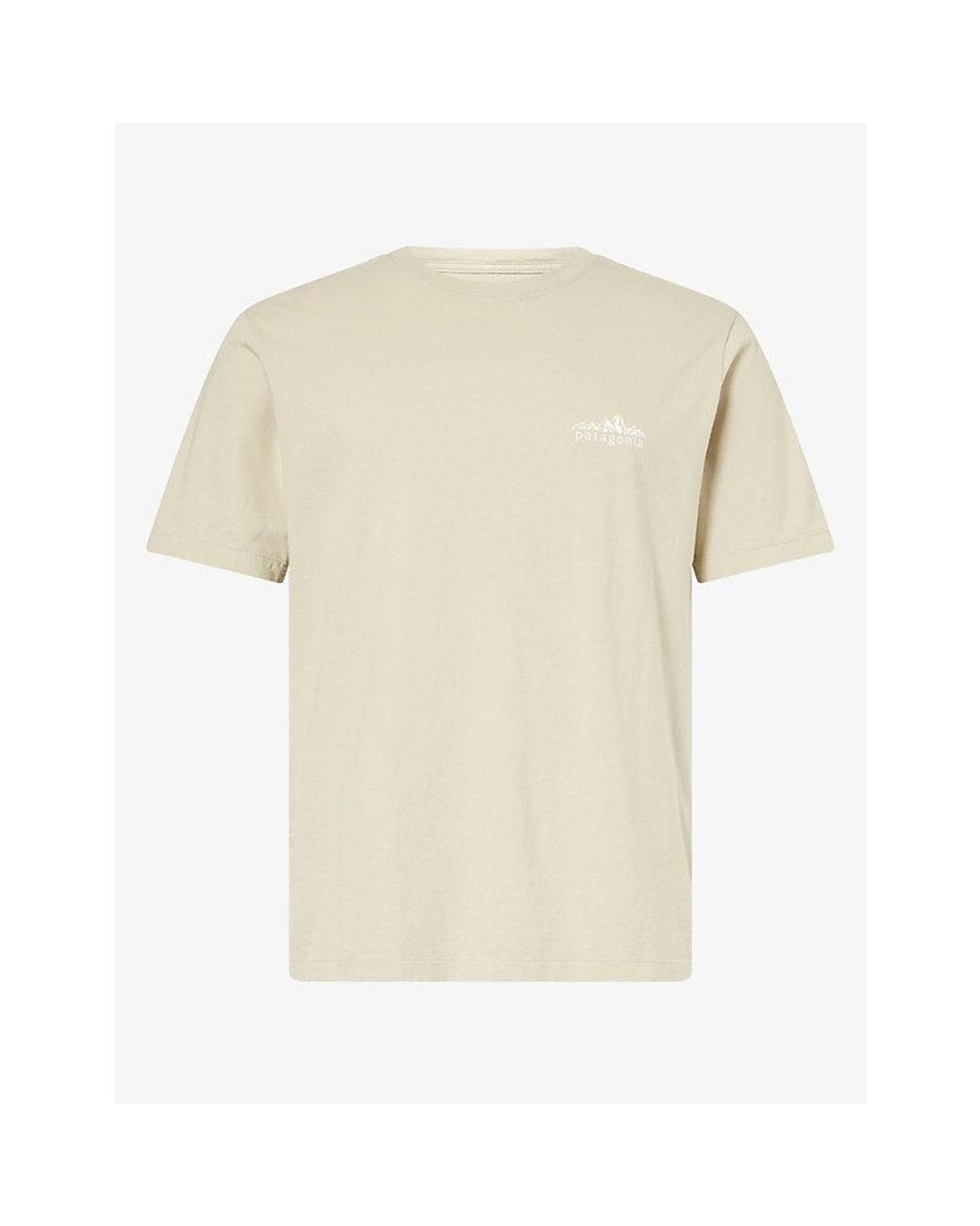 Patagonia Natural Fitz Roy Foothills Logo-Print Cotton T-Shirt for men