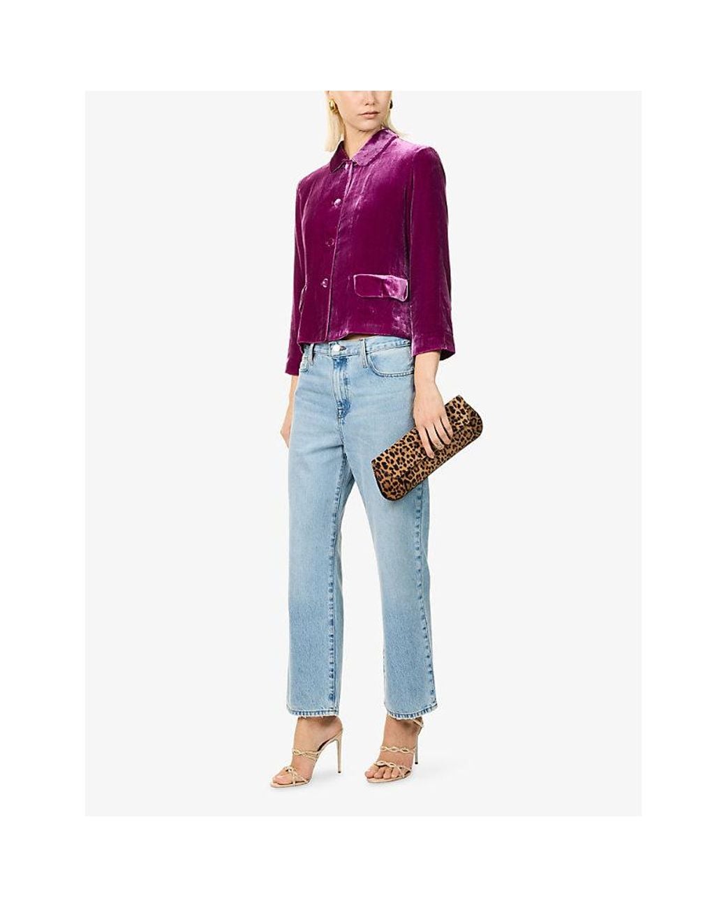 Reformation Purple X Alexa Chung Pepo Velvet Jacket