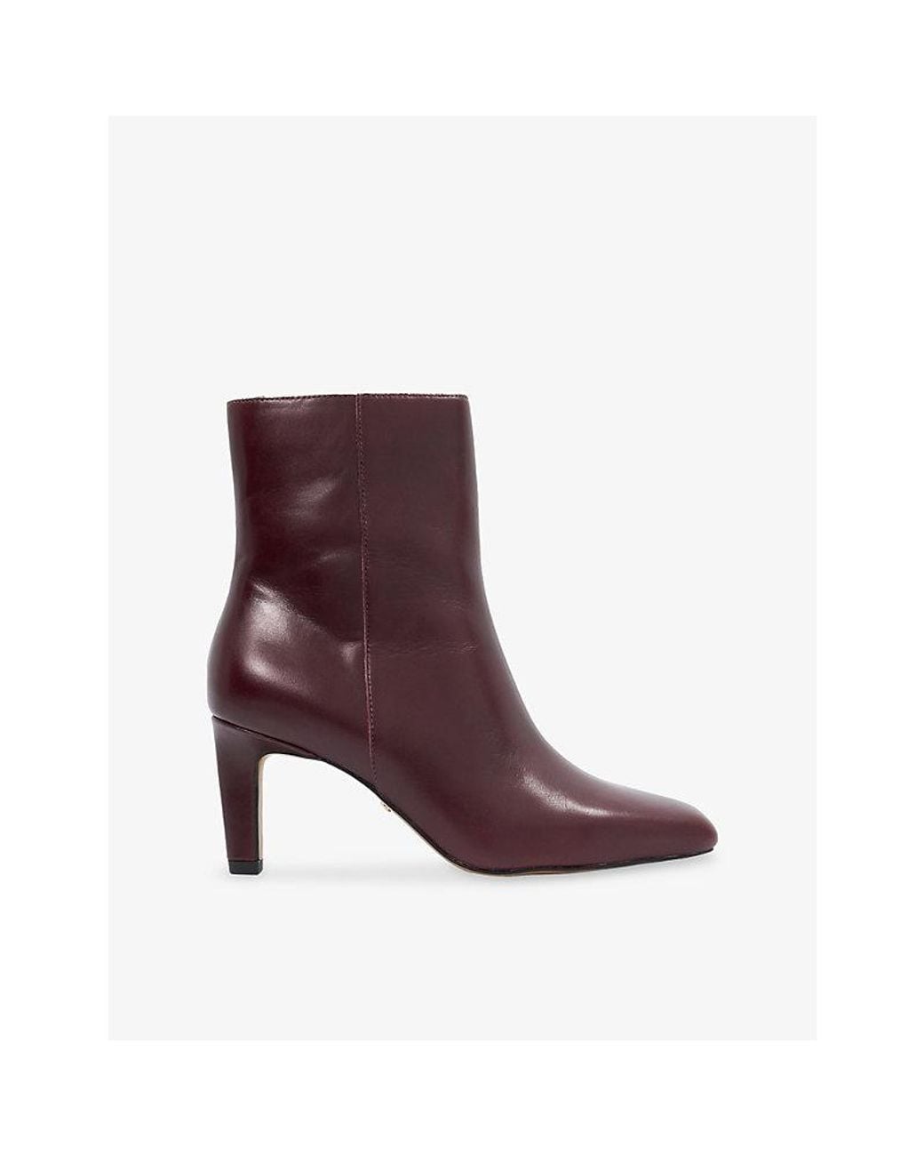 Dune Purple Ovation Heeled Leather Ankle Boots