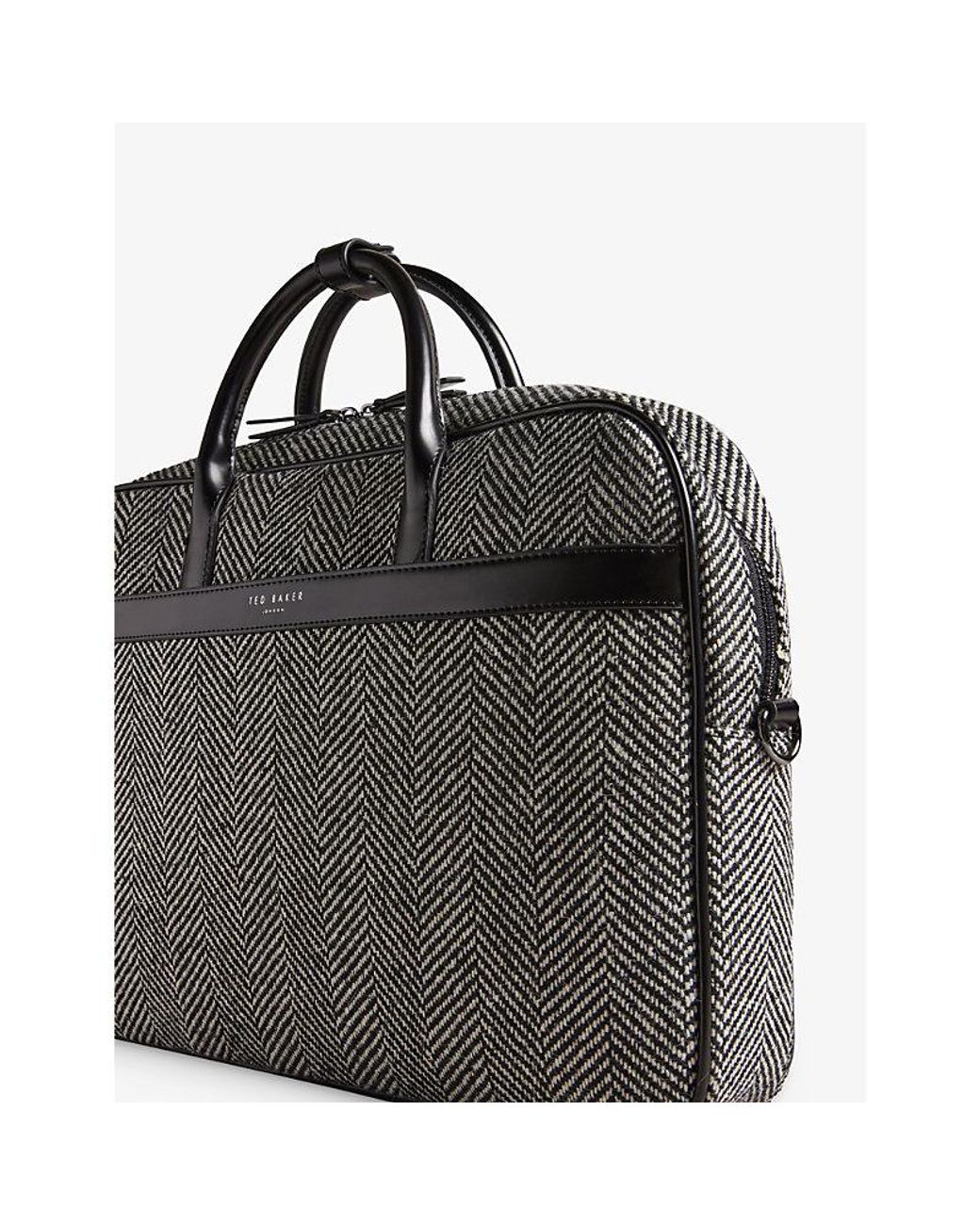 Ted Baker Andreaz Logo-embossed Herringbone Woven Document Bag in Black for  Men | Lyst