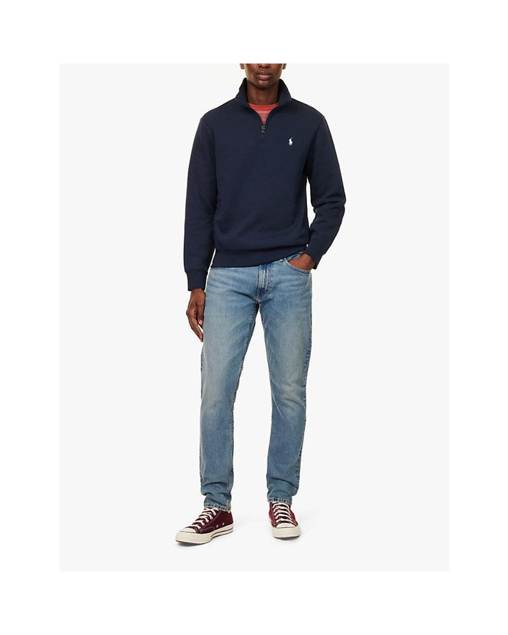 Polo Ralph Lauren Blue Parkside Brand-Patch Straight-Leg Regular-Fit Stretch-Denim Blend Jeans for men