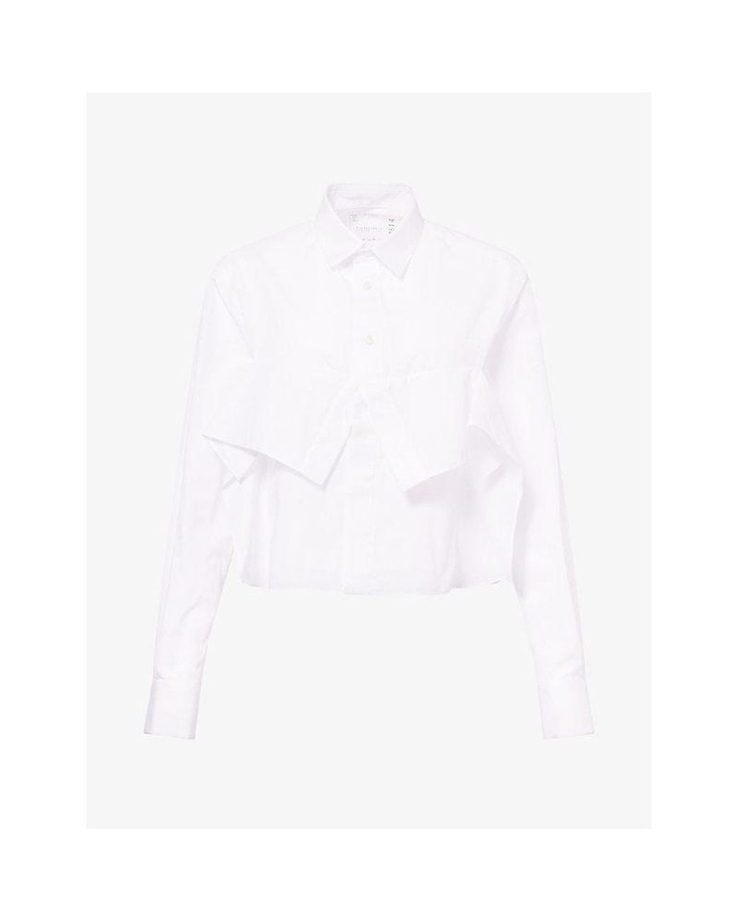 Sacai White Layered Long-Sleeve Cotton-Poplin Shirt