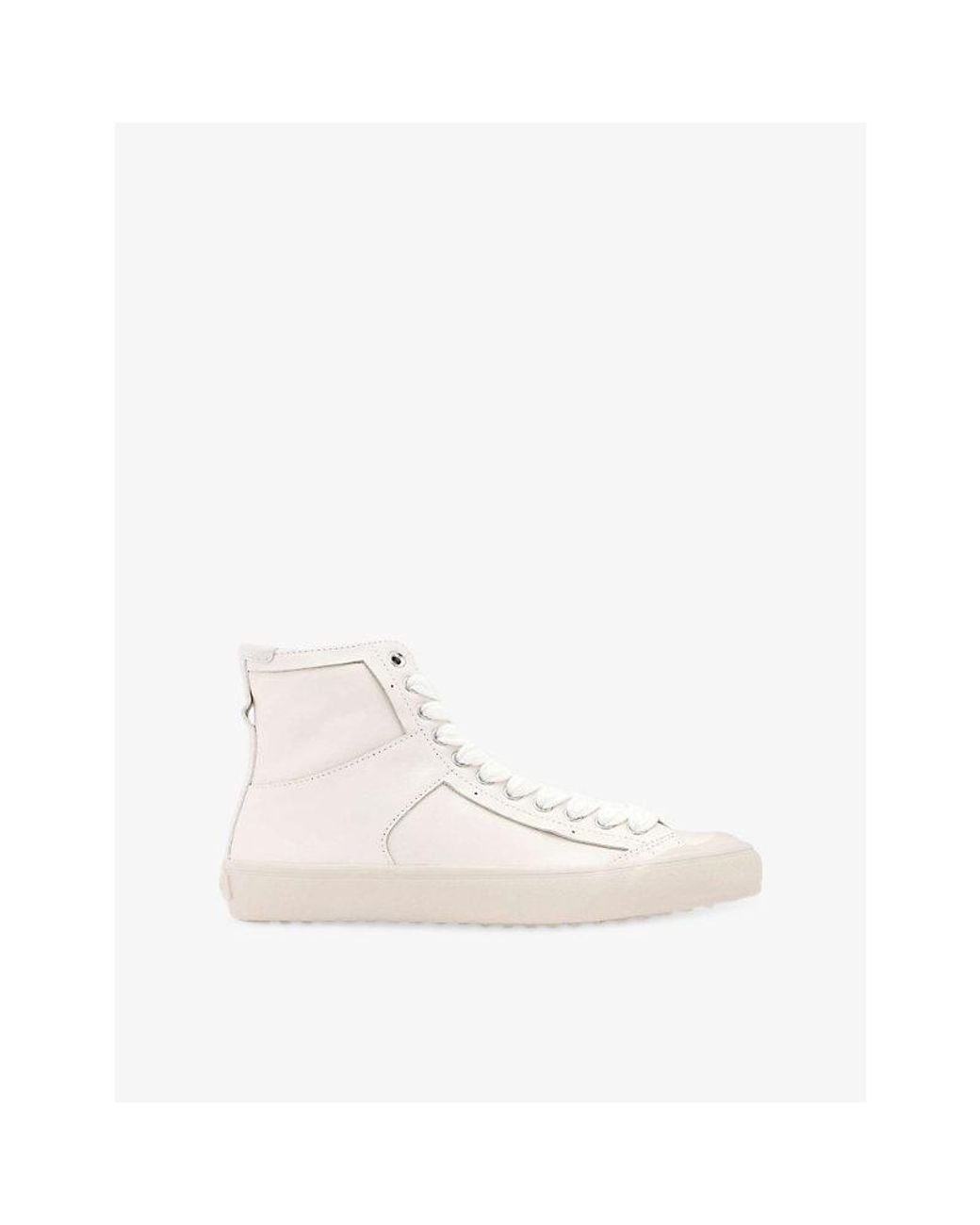 AllSaints White Numont Leather And Suede Trainers