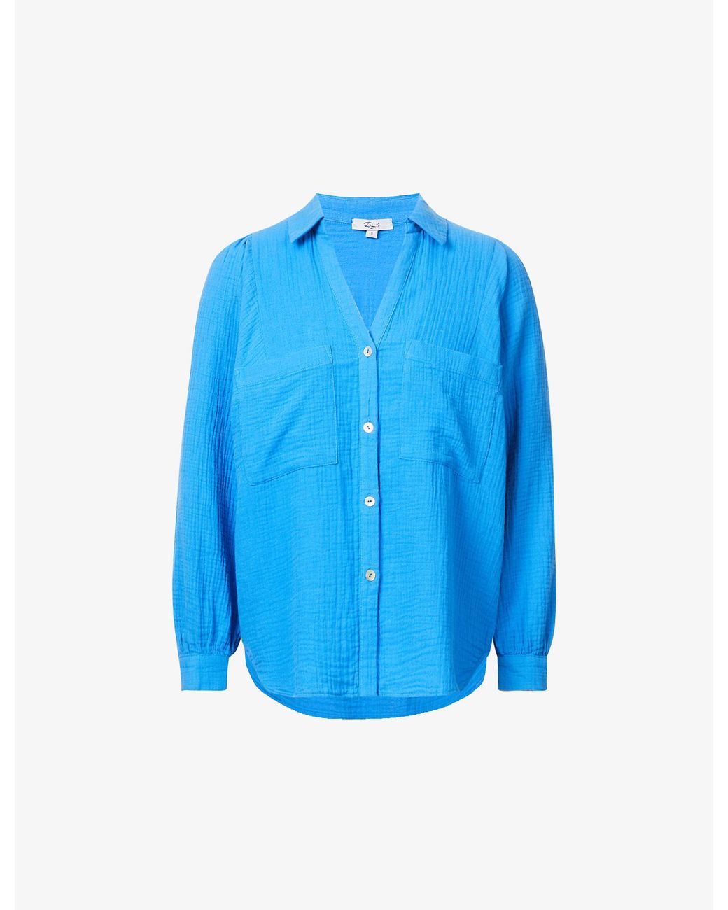 Rails Lauren Puff Sleeve Cottongauze Shirt in Blue Lyst