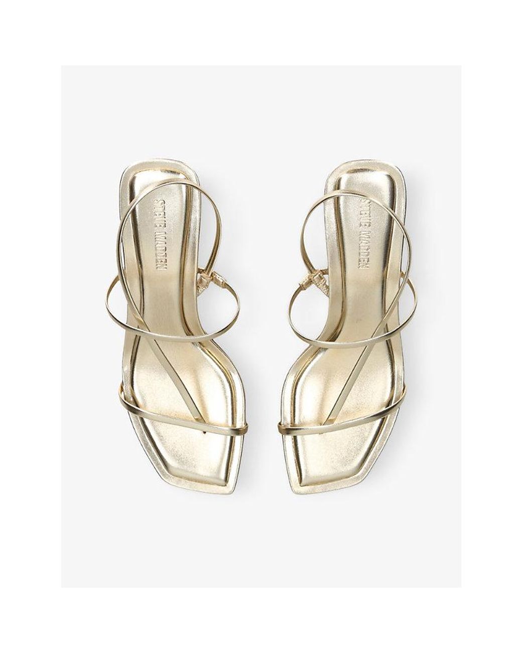 Steve Madden White Locke Faux-Leather Heeled Sandals