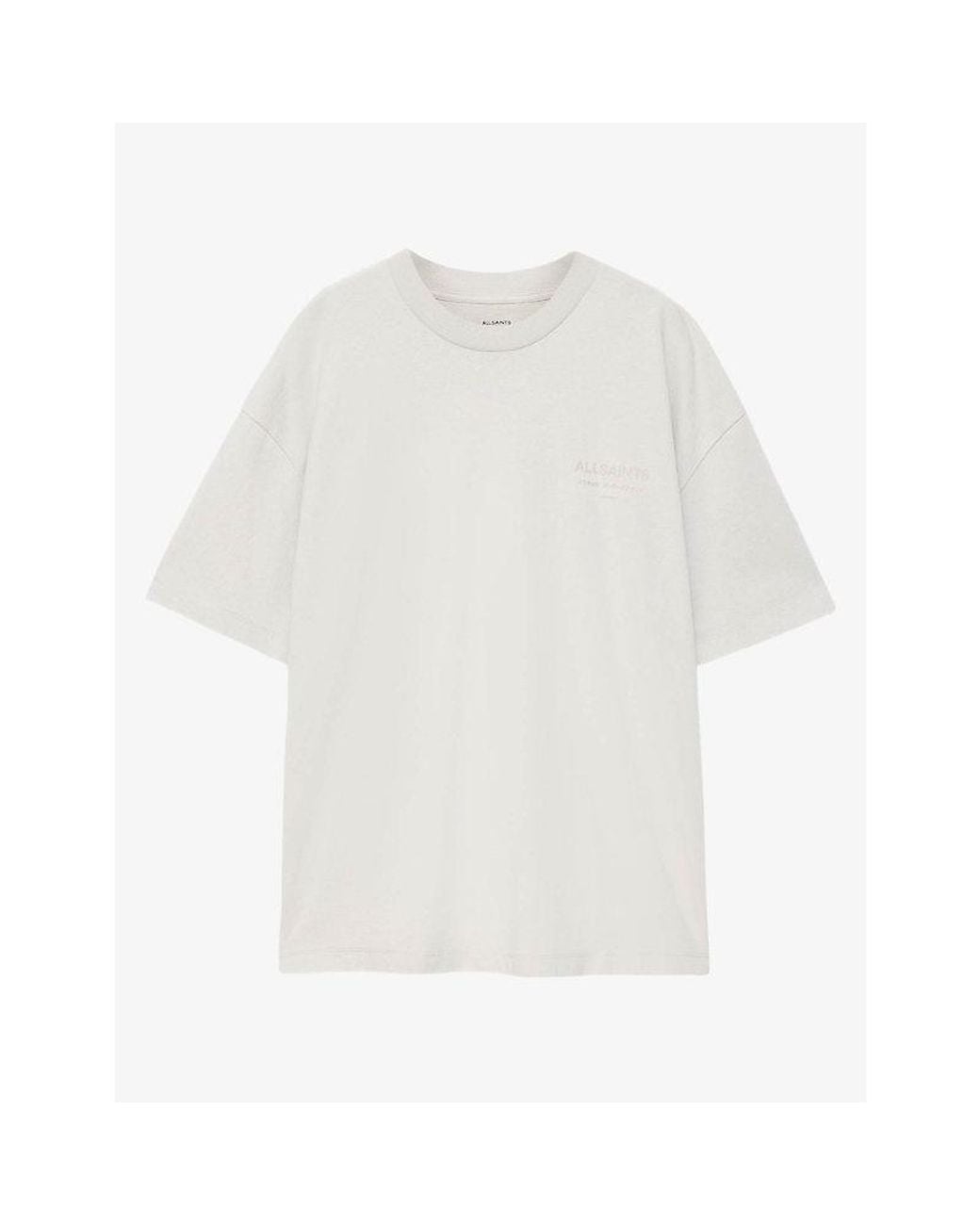 AllSaints White Xander Logo-Embossed Short-Sleeve Cotton T-Shirt for men