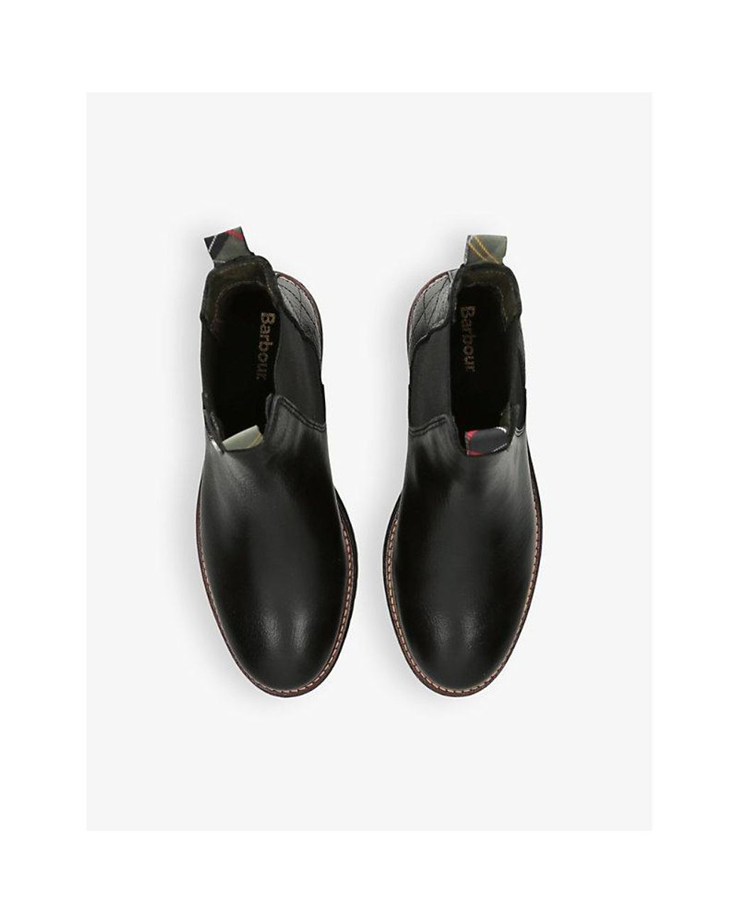 Barbour Black Evie Logo-Plaque Leather Ankle Boots