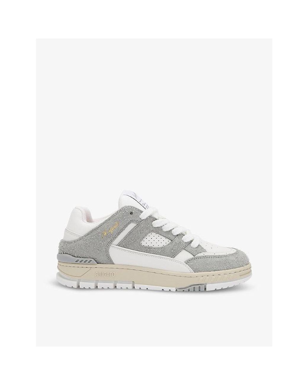 Axel Arigato White Area Lo Brushed-Suede And Leather Low-Top Trainers for men