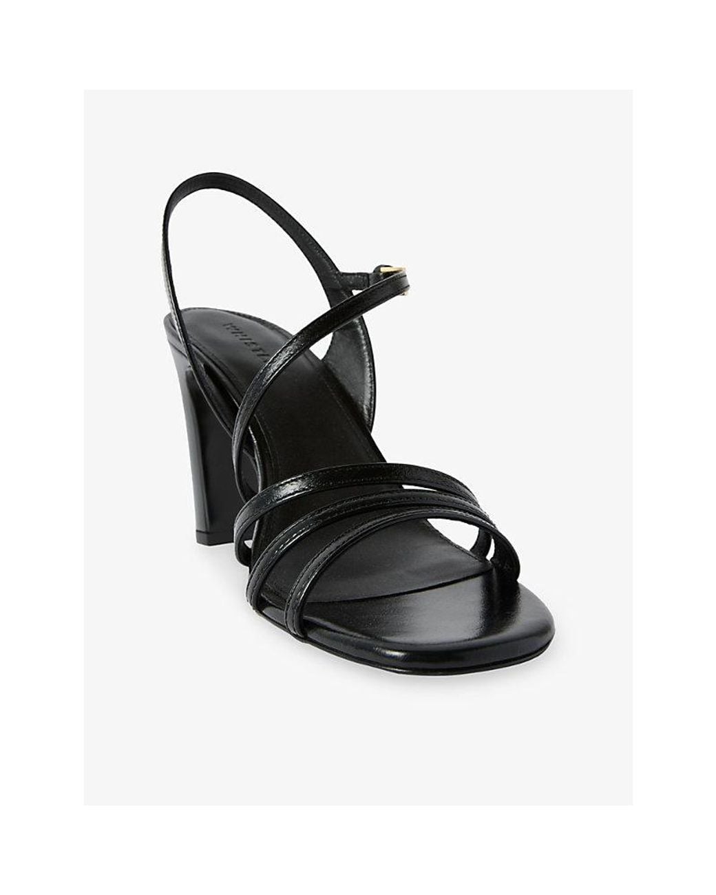 Whistles Black Strappy Block-Heel Leather Sandals