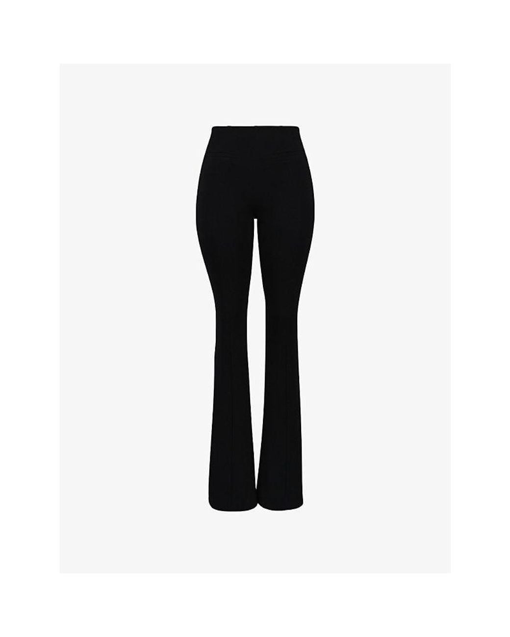 House Of Cb Black The Fitted Flared-Leg Stretch-Woven Trousers Xs (A-C Cup)