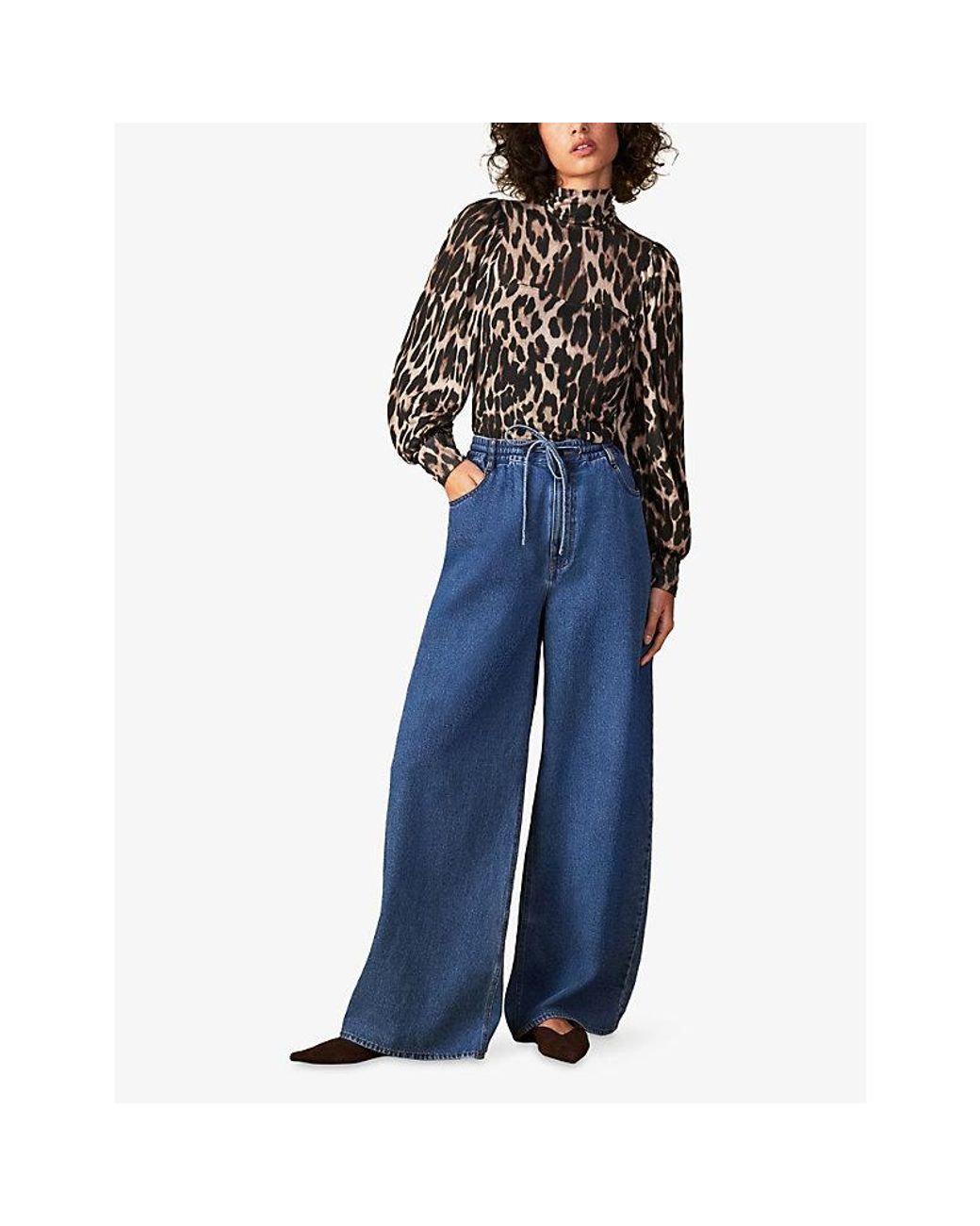 Ro&zo Blue Wash Wide-Leg Denim Blend Jeans