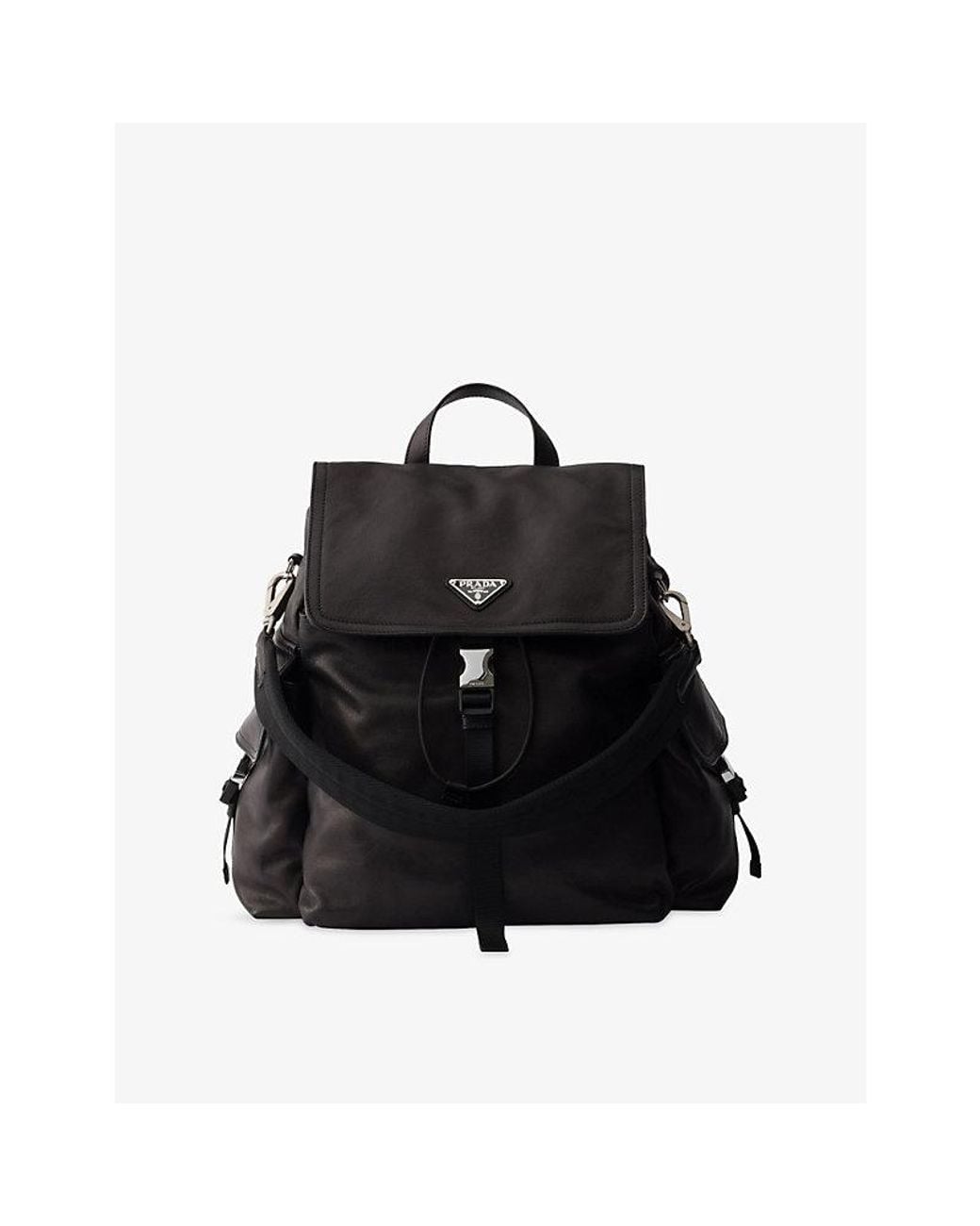 Prada Black Explore Leather Backpack for men