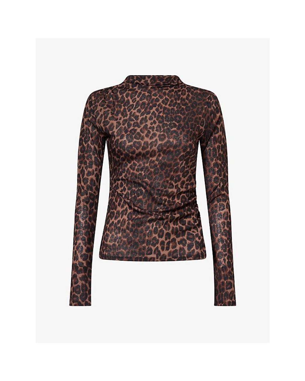 Rails Brown Joelle Mock-Neck Woven Top