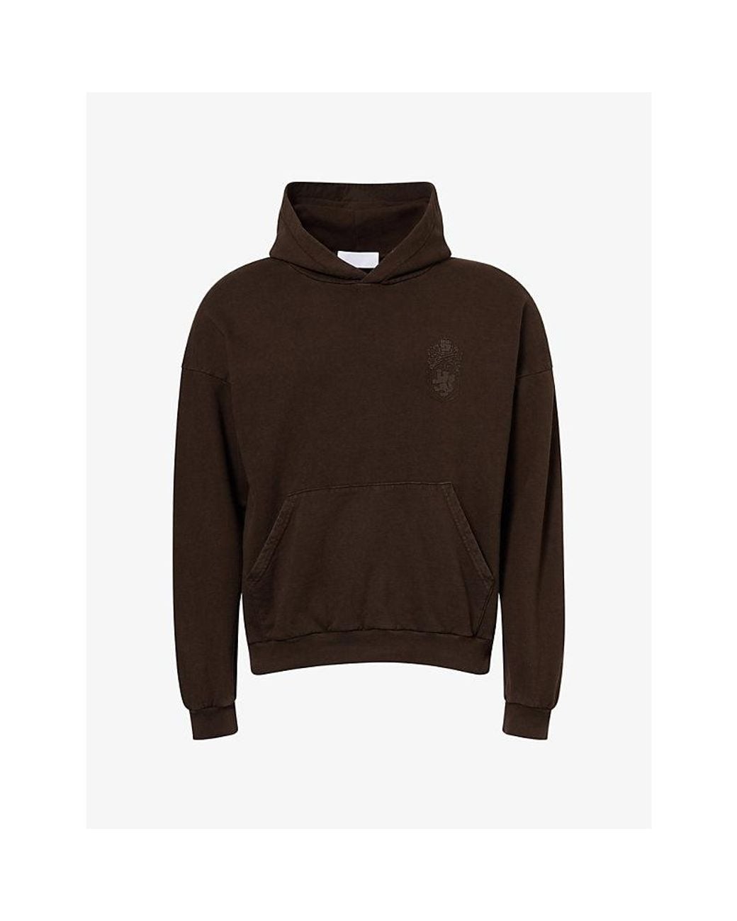 ALEXANDER DIGENOVA Brown Small Crest Cotton Hoody for men