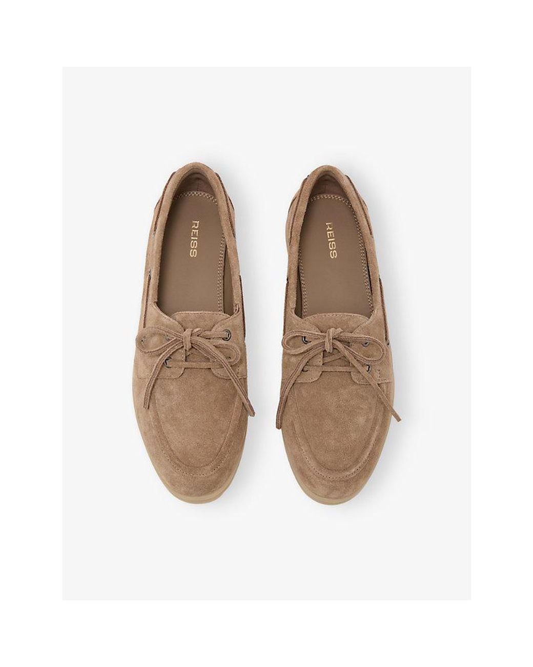 Reiss Brown Lola Suede Boat Shoes
