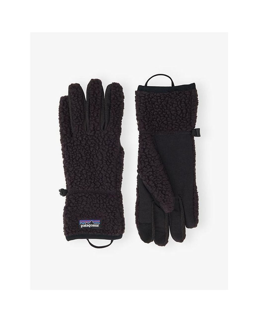 Patagonia Black Retro Pile Fleece Gloves for men