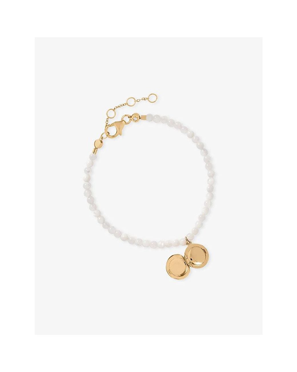 Astley Clarke White Tiny Star 18Ct- Plated Sterling- And Mother Of Pearl Locket Bracelet