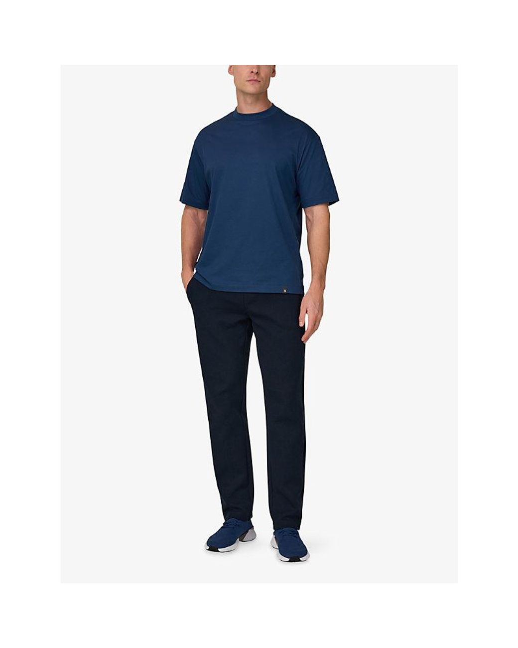 Boggi Blue Scuba Tech-Patch Cotton-Jersey Trousers for men