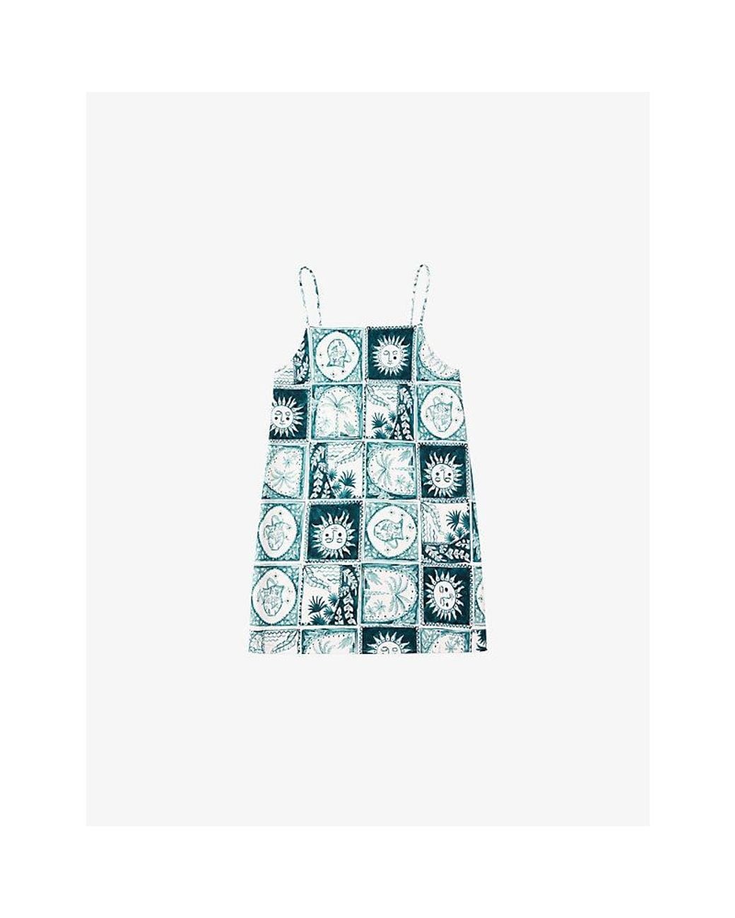 Ro&zo Blue Zodiac-Print Longline Camisole Top