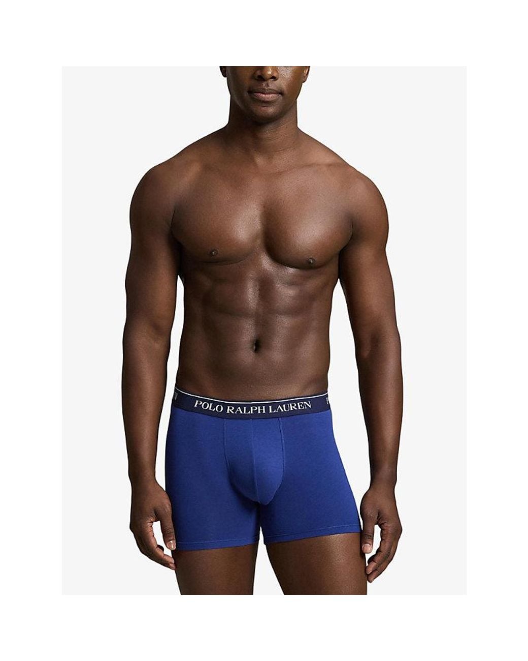 Polo Ralph Lauren Blue Branded-Waistband Pack Of Three Jersey Boxer Briefs for men