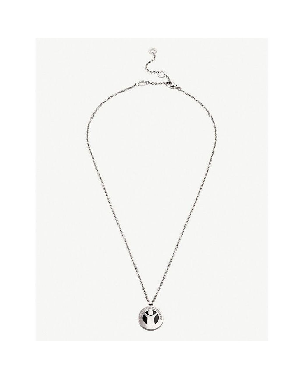 BVLGARI Metallic Save The Children Sterling- Ruby And Onyx Necklace