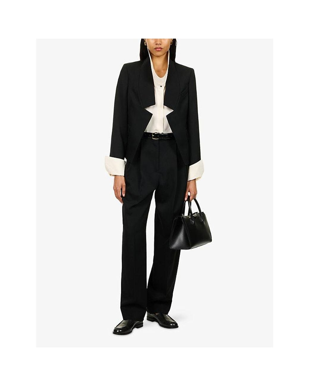 Givenchy Black Tailored Reverse-Lapel Wool Jacket