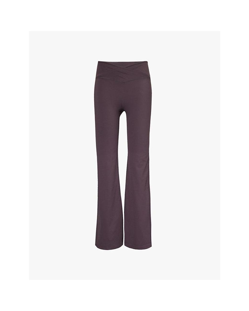 WE Are Tala Purple Dayflex Slim-Fit Flared-Leg Stretch Recycled-Nylon Leggings