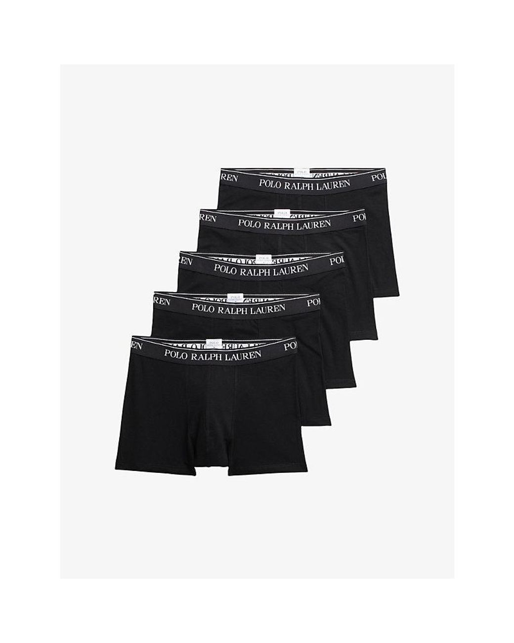 Polo Ralph Lauren Black Classic Pack Of Five Stretch-Cotton Trunks for men