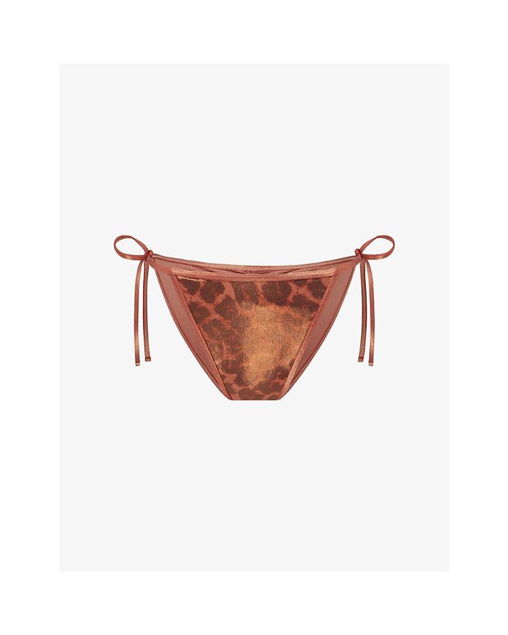 Agent Provocateur White Cayla Leopard-Print Bikini Bottoms