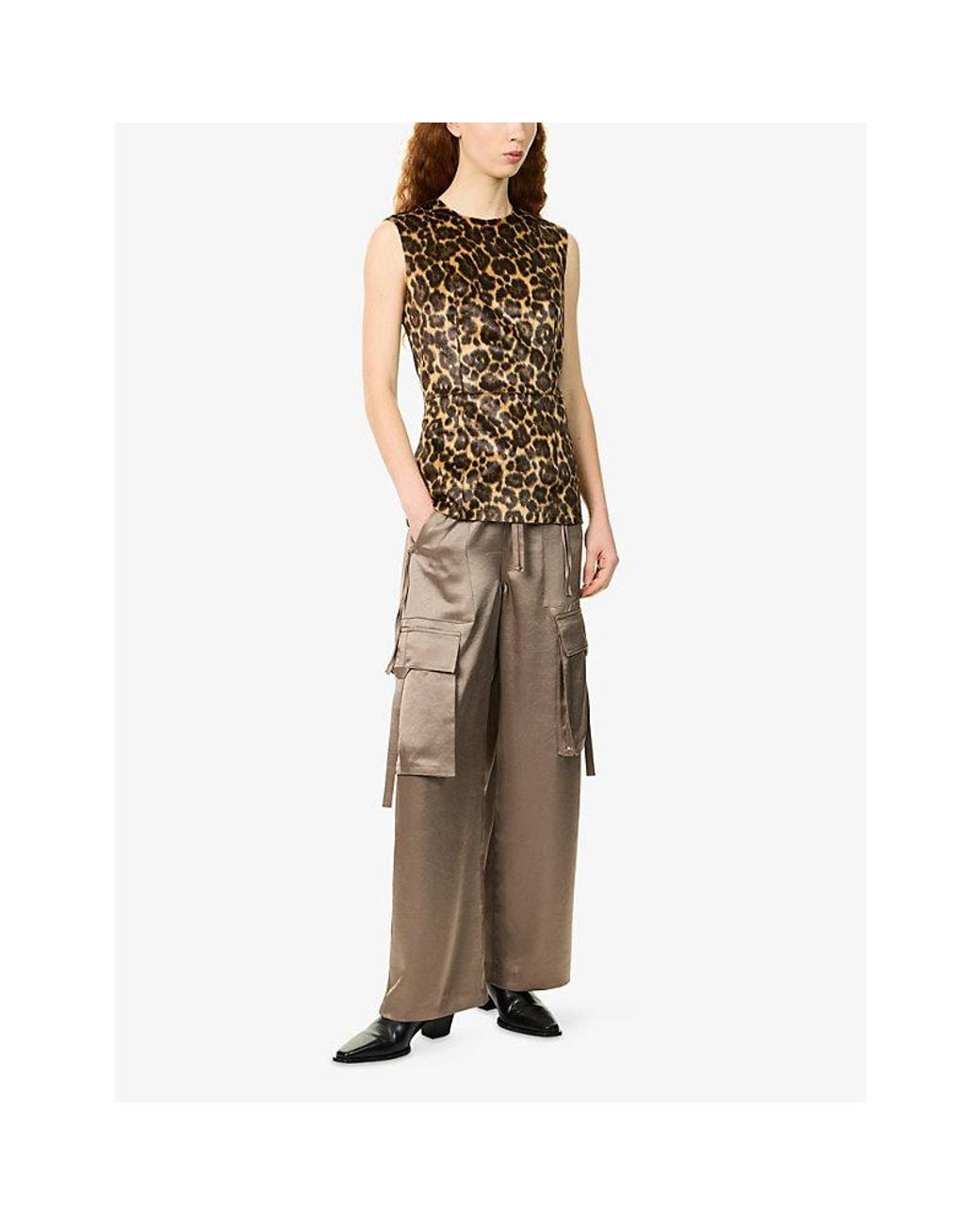 Citizens of Humanity Brown Andira Pull On Satin Trousers