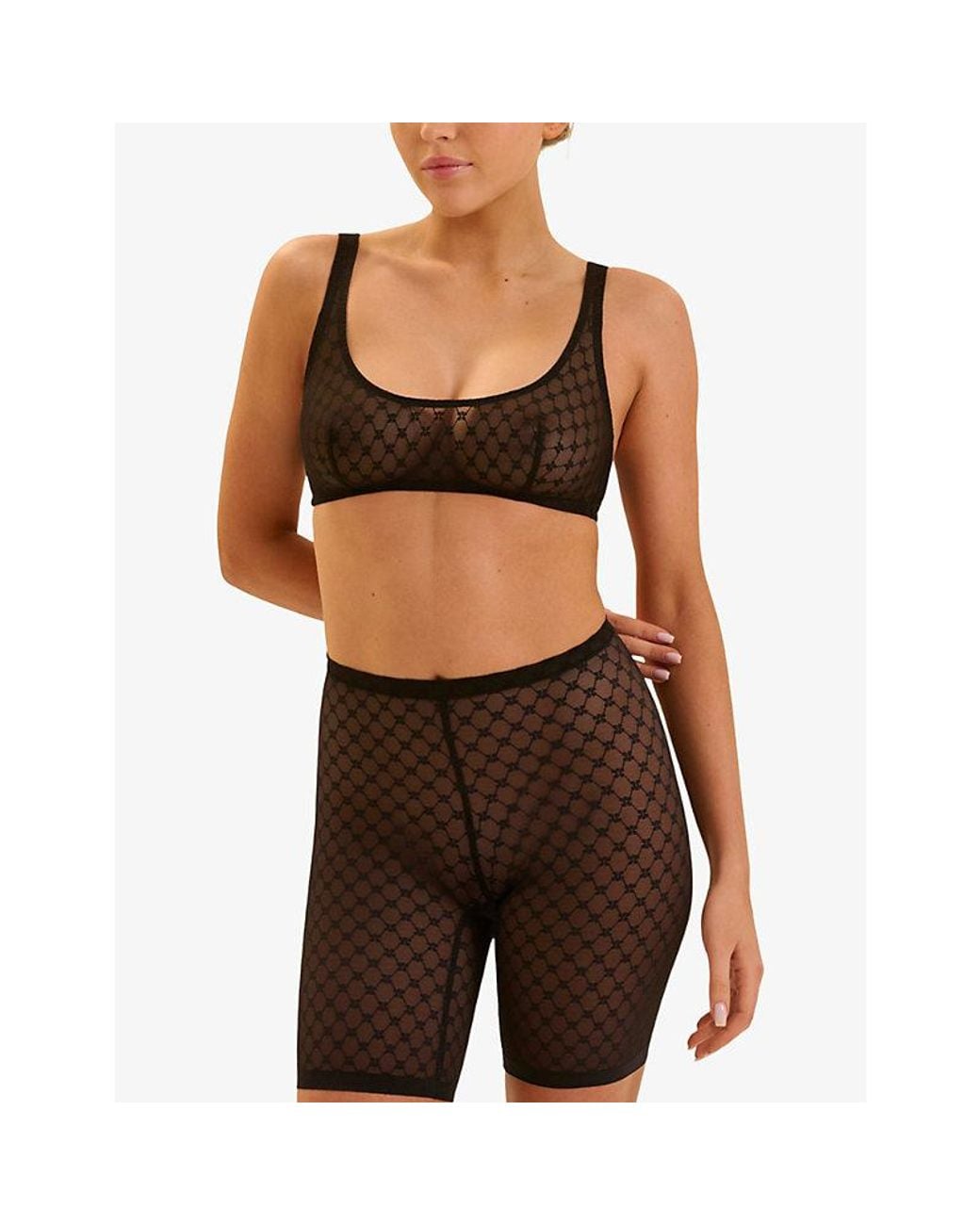 Simone Perele Gray Plume Lace Shaper Shorts