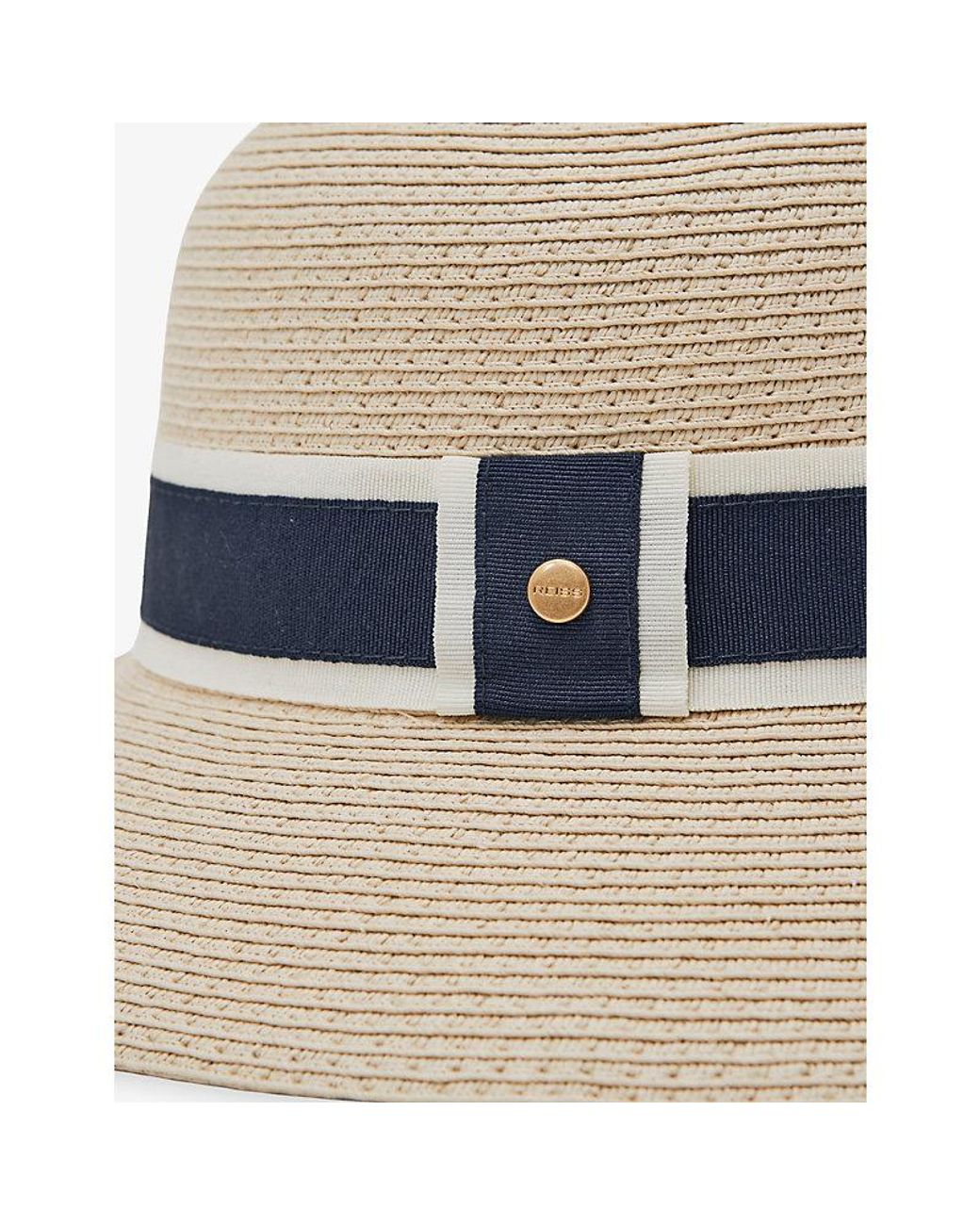 Reiss White Ribbon Straw Hat