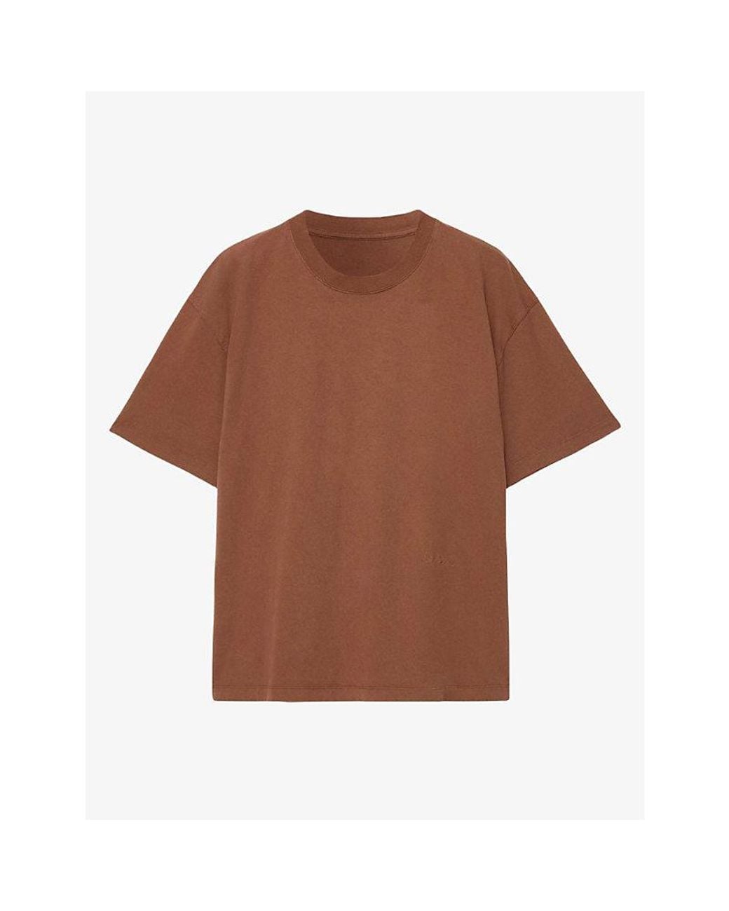 AllSaints Brown Maddox Crewneck Regular-Fit Cotton T-Shirt for men