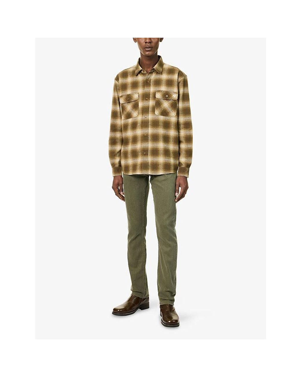 7 For All Mankind Green The Straight 5-Pocket Denim Jeans for men