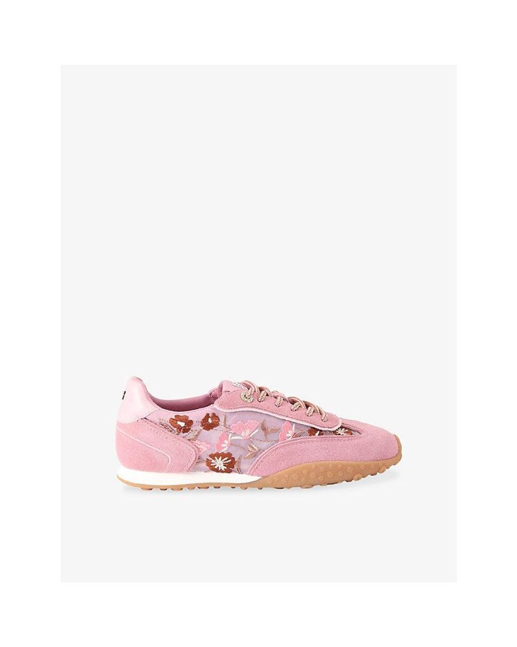 KG by Kurt Geiger Pink Faux-Suede And Mesh Trainers