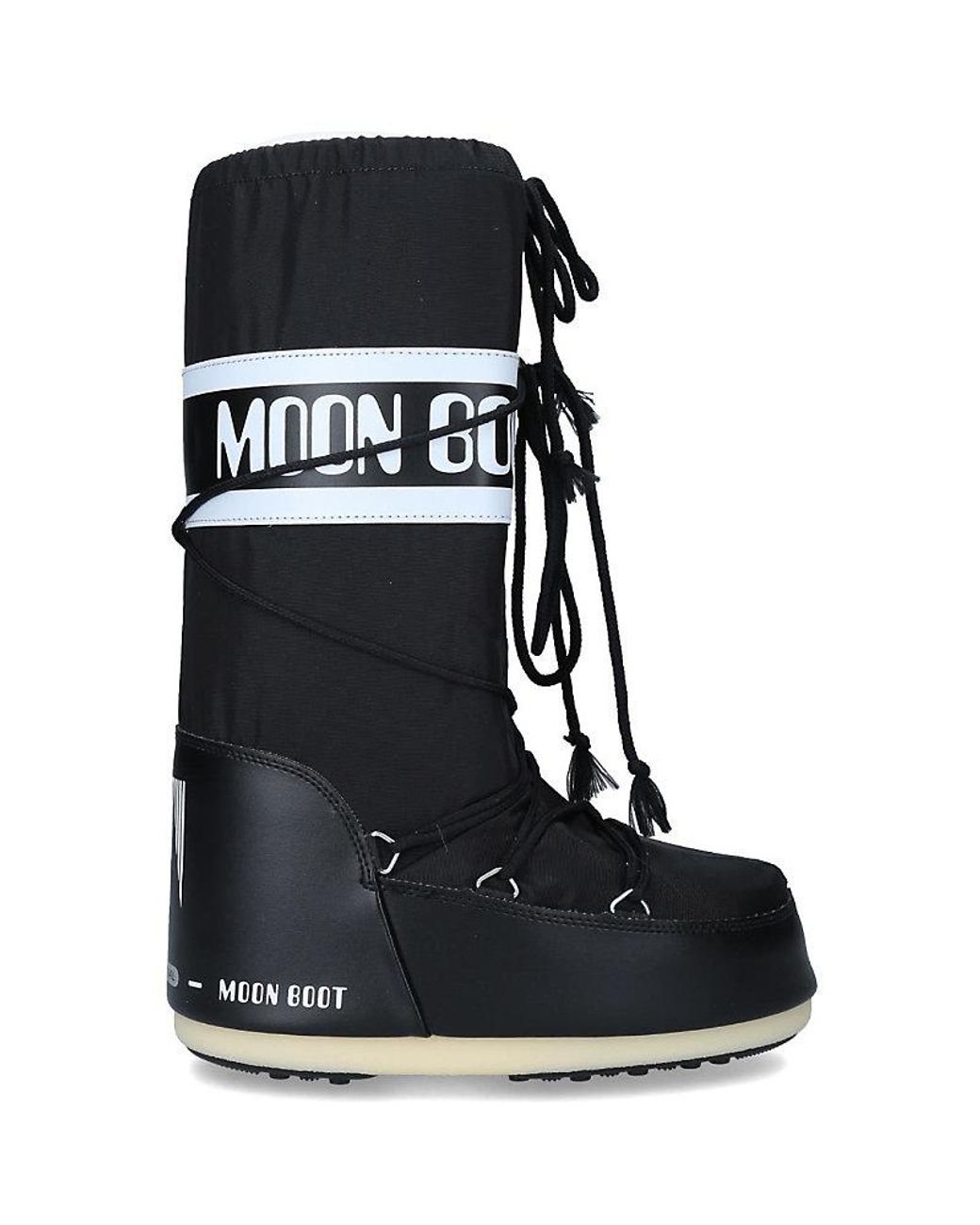 Moon Boot Icon Brand-Print Shell Boots in Black | Lyst