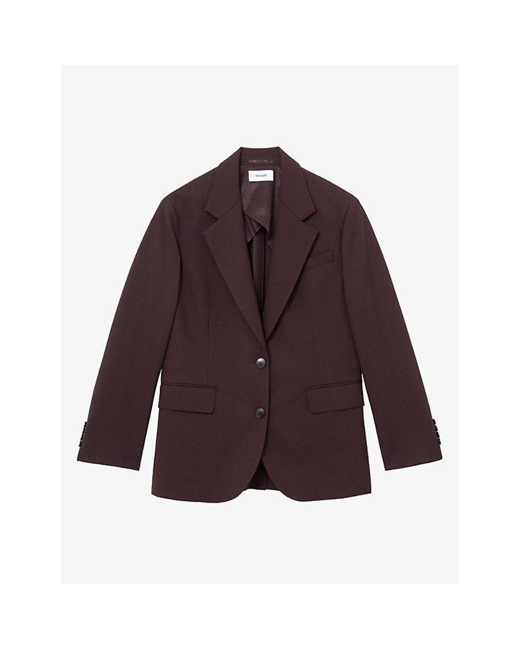 Reiss Purple Sandor Single-Breasted Stretch-Twill Blazer