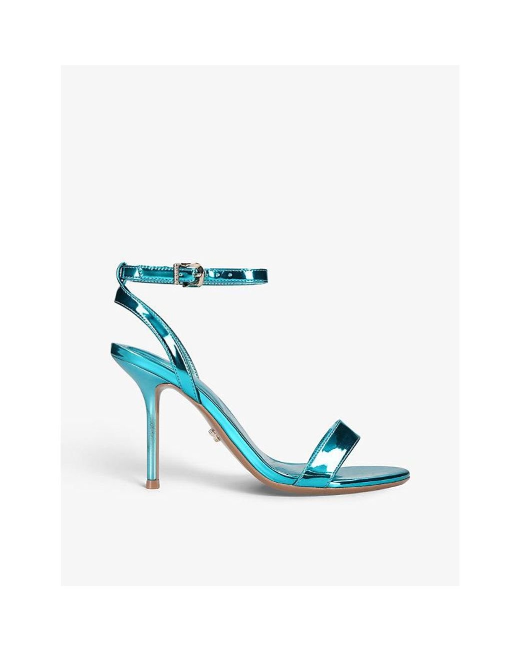 Carvela Kurt Geiger Idol 100 C stud Metallic Faux leather Heeled Sandals in Blue Lyst