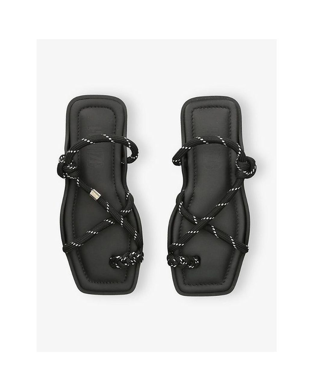 FLOWZE Black Flò Square Woven Sandals