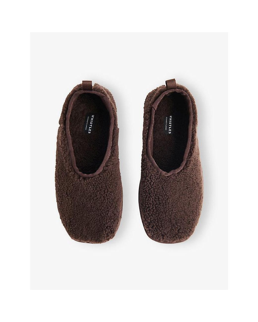 Whistles Brown Shearling Ballet Slippers