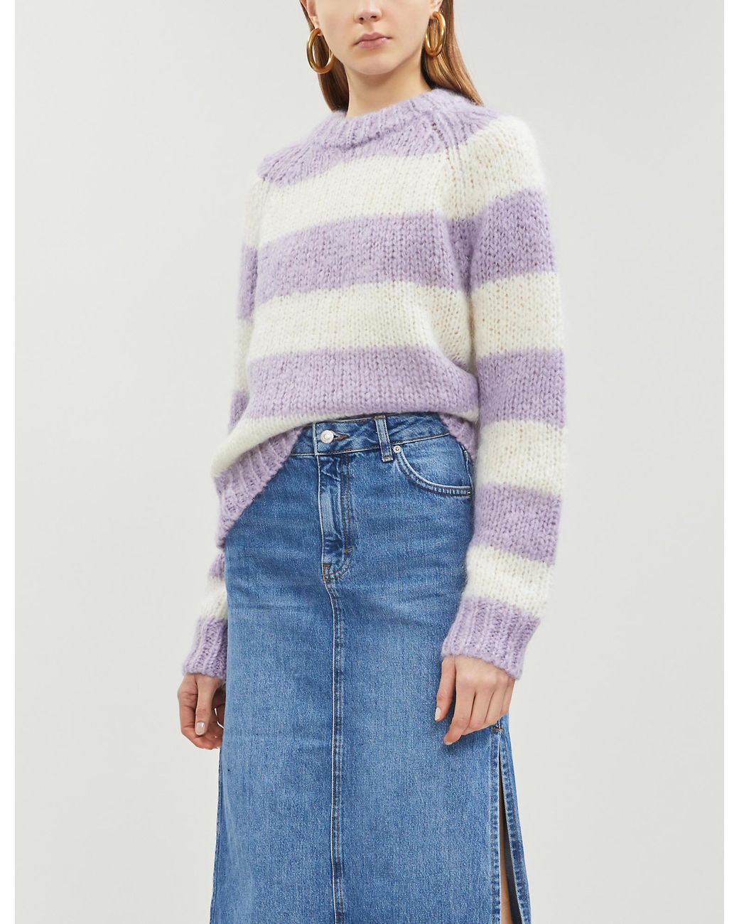 Samsøe & Samsøe Simone Striped Mohair And Wool-blend Jumper | Lyst